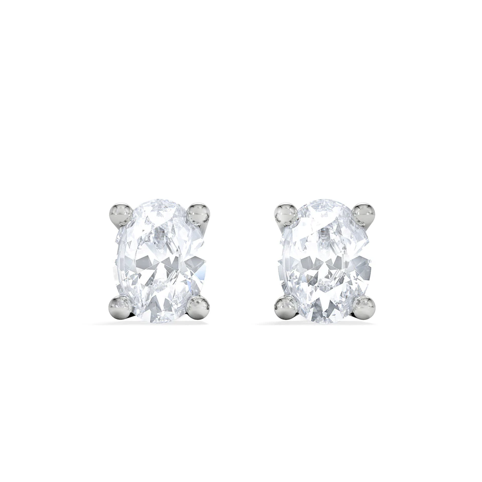 Naomi Oval Cut Lab Diamond Stud Earrings 0.30ct H/SI in 925 Silver