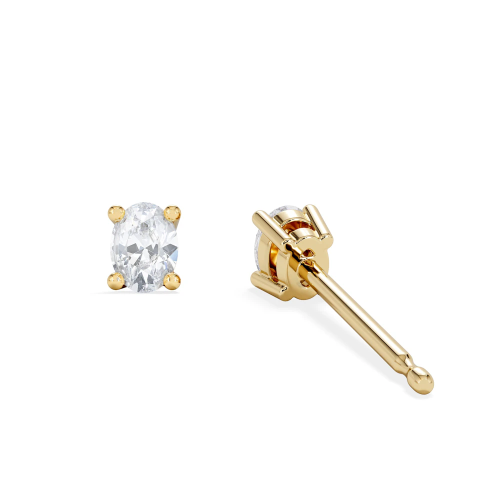 Naomi Oval Cut Lab Diamond Stud Earrings 0.30ct H/SI in 18k Gold Vermeil