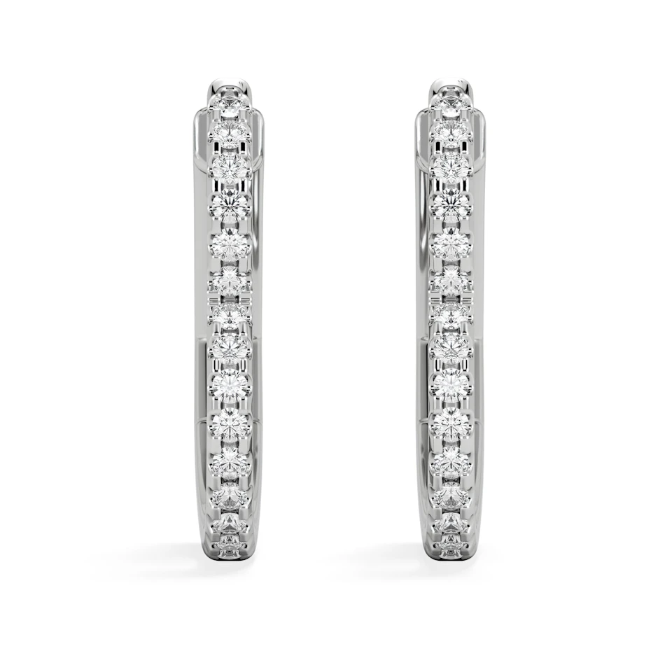 Lab Diamond Heart Hoop Earrings 0.22ct in 925 Silver