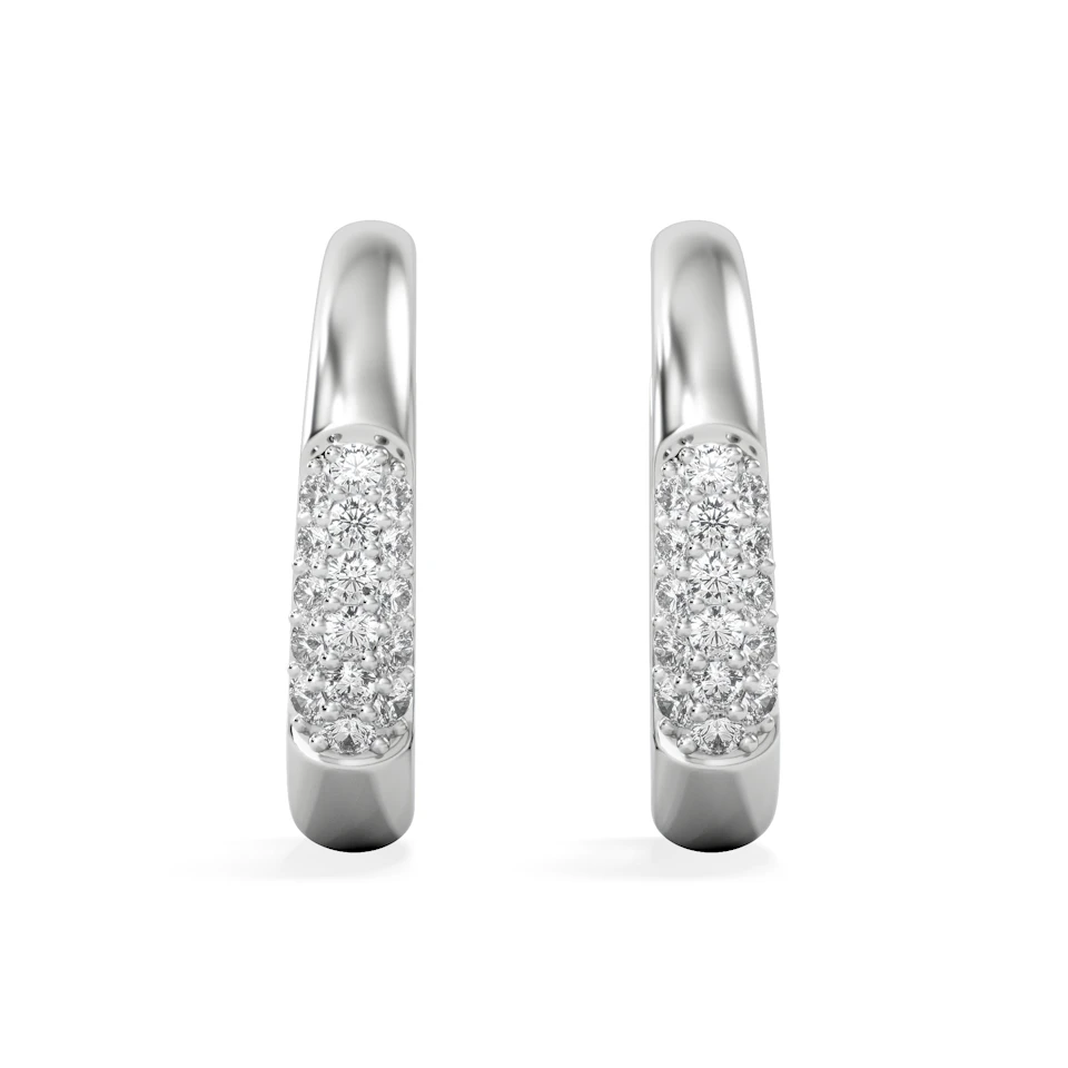 Short Micro Pavé Huggies Lab Diamond Earrings 0.25ct in 925 Silver