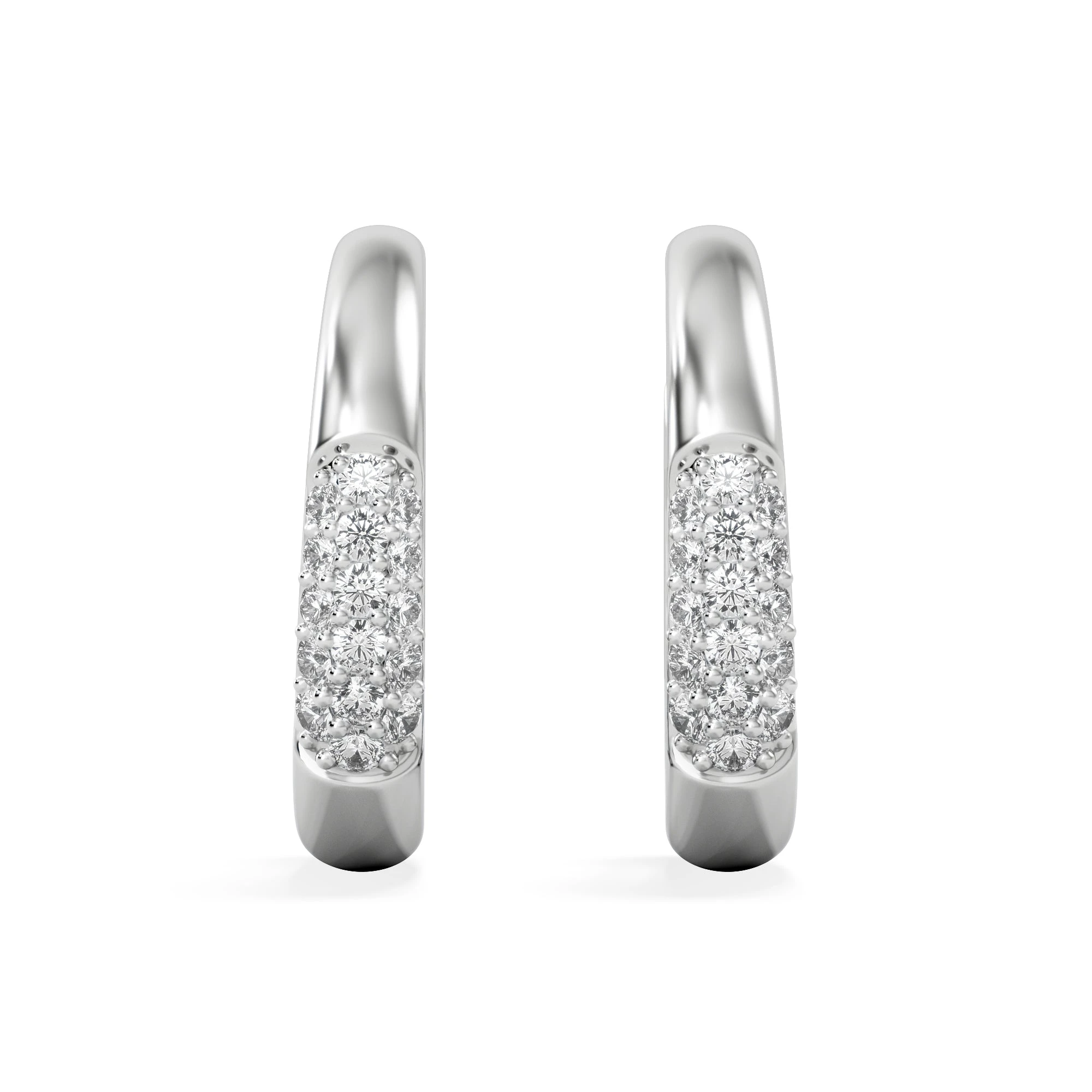 Short Micro Pavé Huggies Lab Diamond Earrings 0.25ct in 925 Silver