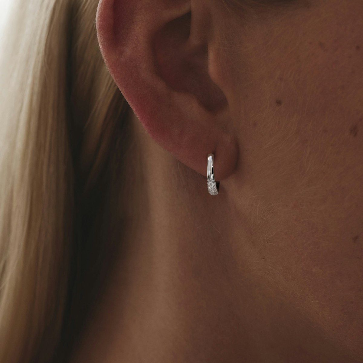 Mini Pavé Huggies Lab Diamond Earrings 0.25ct in 925 Silver