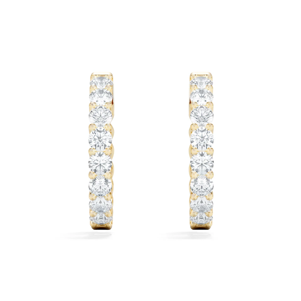 Braided 1.00ct Round Cut Lab Diamond Hoop Earrings in 9K Yellow Gold