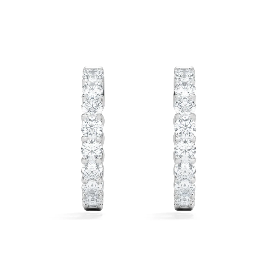 Braided 1.00ct Round Cut Lab Diamond Hoop Earrings in 9K White Gold
