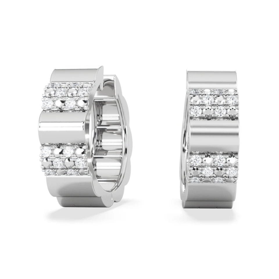 Contour 0.18ct Lab Diamond Huggie Earrings in Sterling Silver