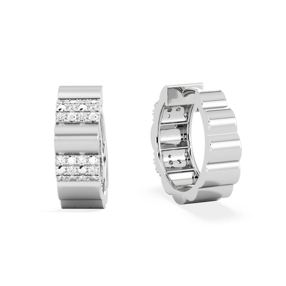 Contour 0.18ct Lab Diamond Huggie Earrings in Sterling Silver
