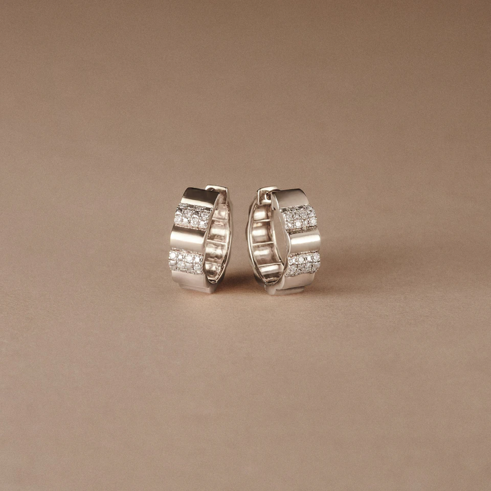 Contour 0.18ct Lab Diamond Huggie Earrings in Sterling Silver
