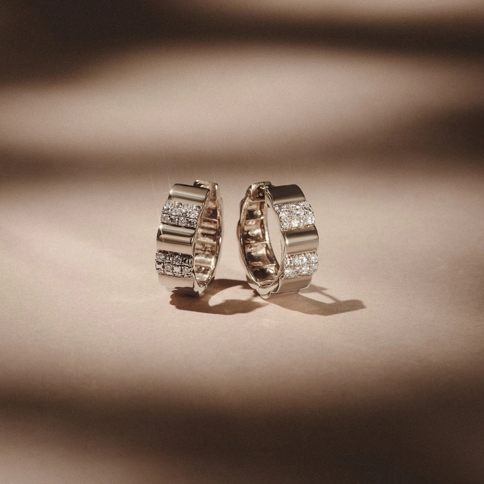 Contour 0.18ct Lab Diamond Huggie Earrings in Sterling Silver