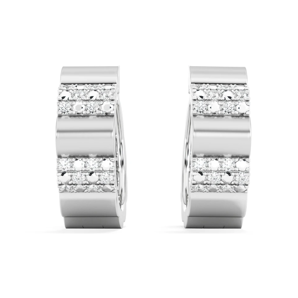 Contour 0.18ct Lab Diamond Huggie Earrings in Sterling Silver