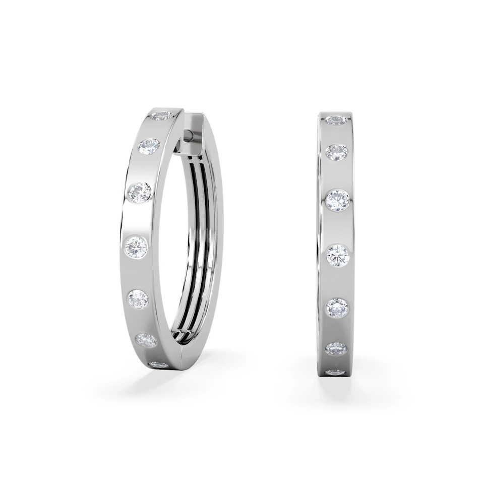 Élan 0.15ct Lab Diamond Hoop Earrings in Stering Silver