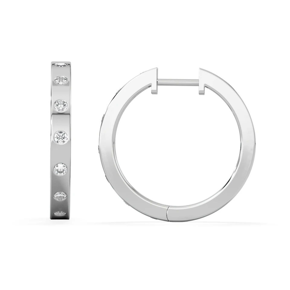Élan 0.15ct Lab Diamond Hoop Earrings in Stering Silver