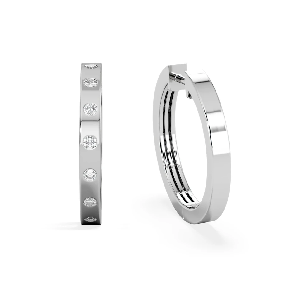 Élan 0.15ct Lab Diamond Hoop Earrings in Stering Silver