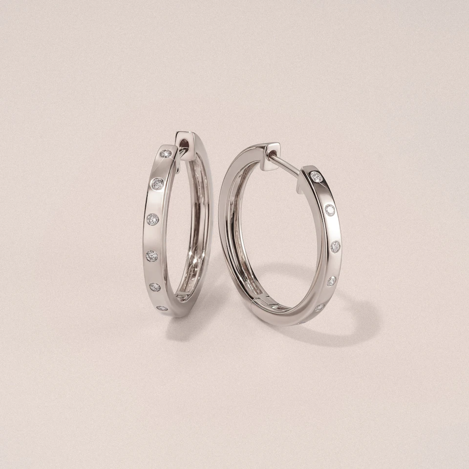 Élan 0.15ct Lab Diamond Hoop Earrings in Stering Silver