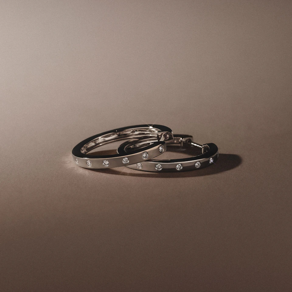 Élan 0.15ct Lab Diamond Hoop Earrings in Stering Silver