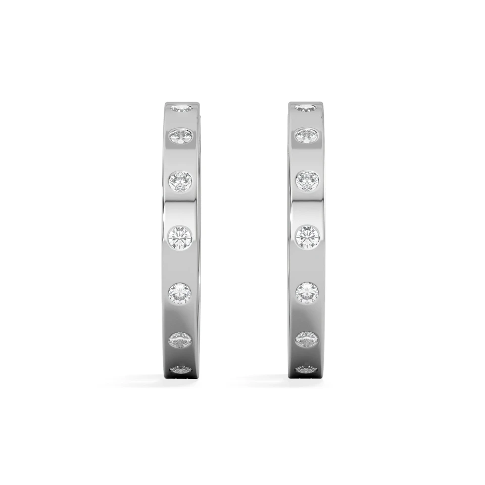 Élan 0.15ct Lab Diamond Hoop Earrings in Stering Silver