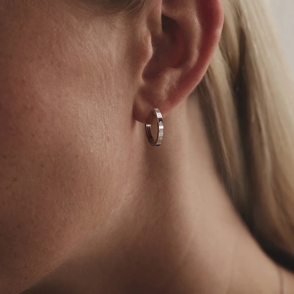 Élan 0.15ct Lab Diamond Hoop Earrings in Stering Silver