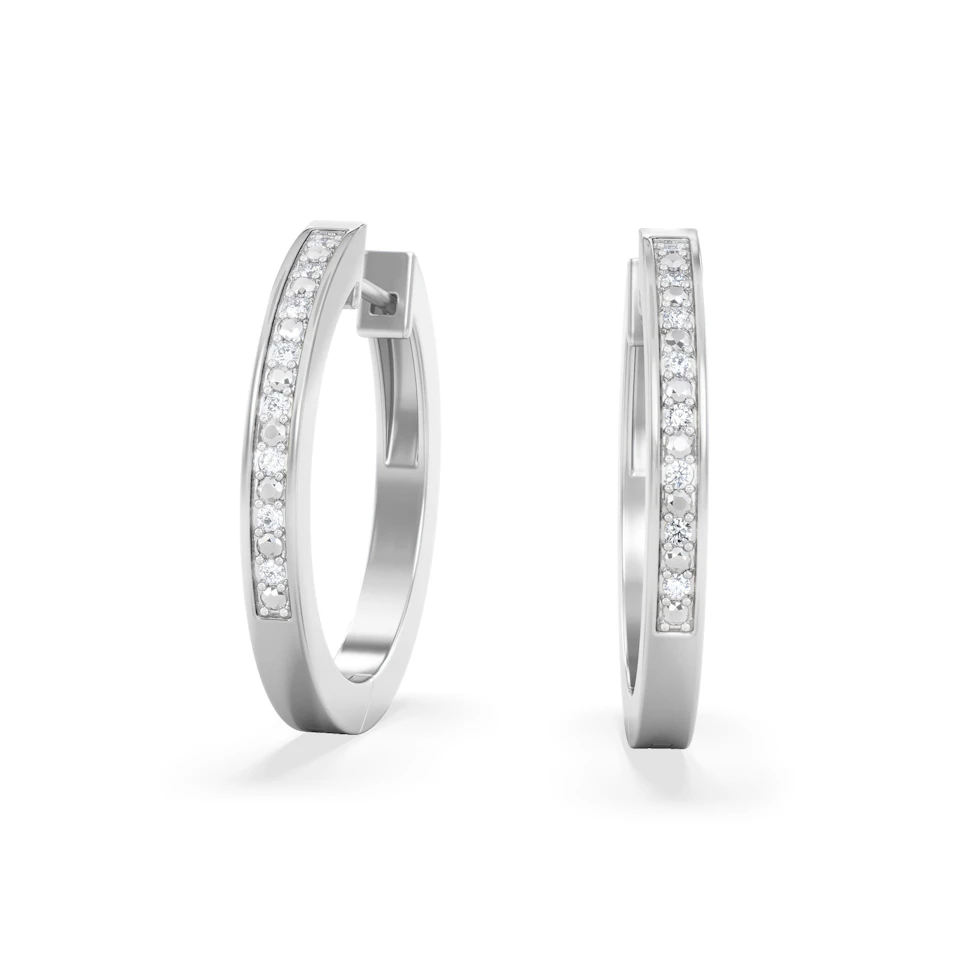 Lyra 0.16ct Lab Diamond Hoop Earrings in Sterling Silver