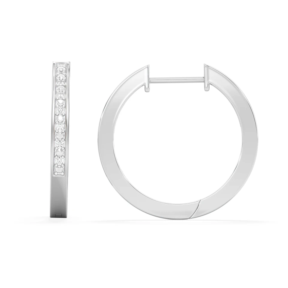 Lyra 0.16ct Lab Diamond Hoop Earrings in Sterling Silver