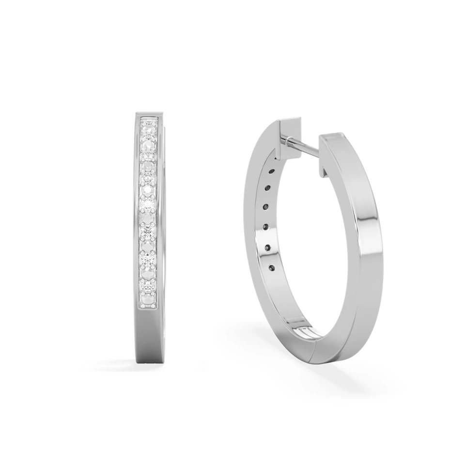 Lyra 0.16ct Lab Diamond Hoop Earrings in Sterling Silver