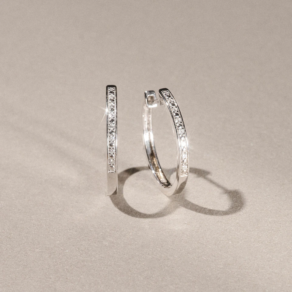 Lyra 0.16ct Lab Diamond Hoop Earrings in Sterling Silver
