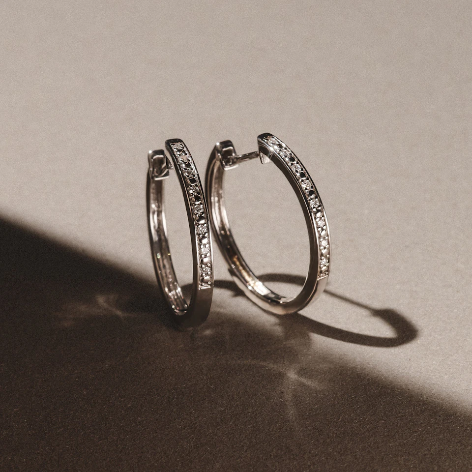 Lyra 0.16ct Lab Diamond Hoop Earrings in Sterling Silver