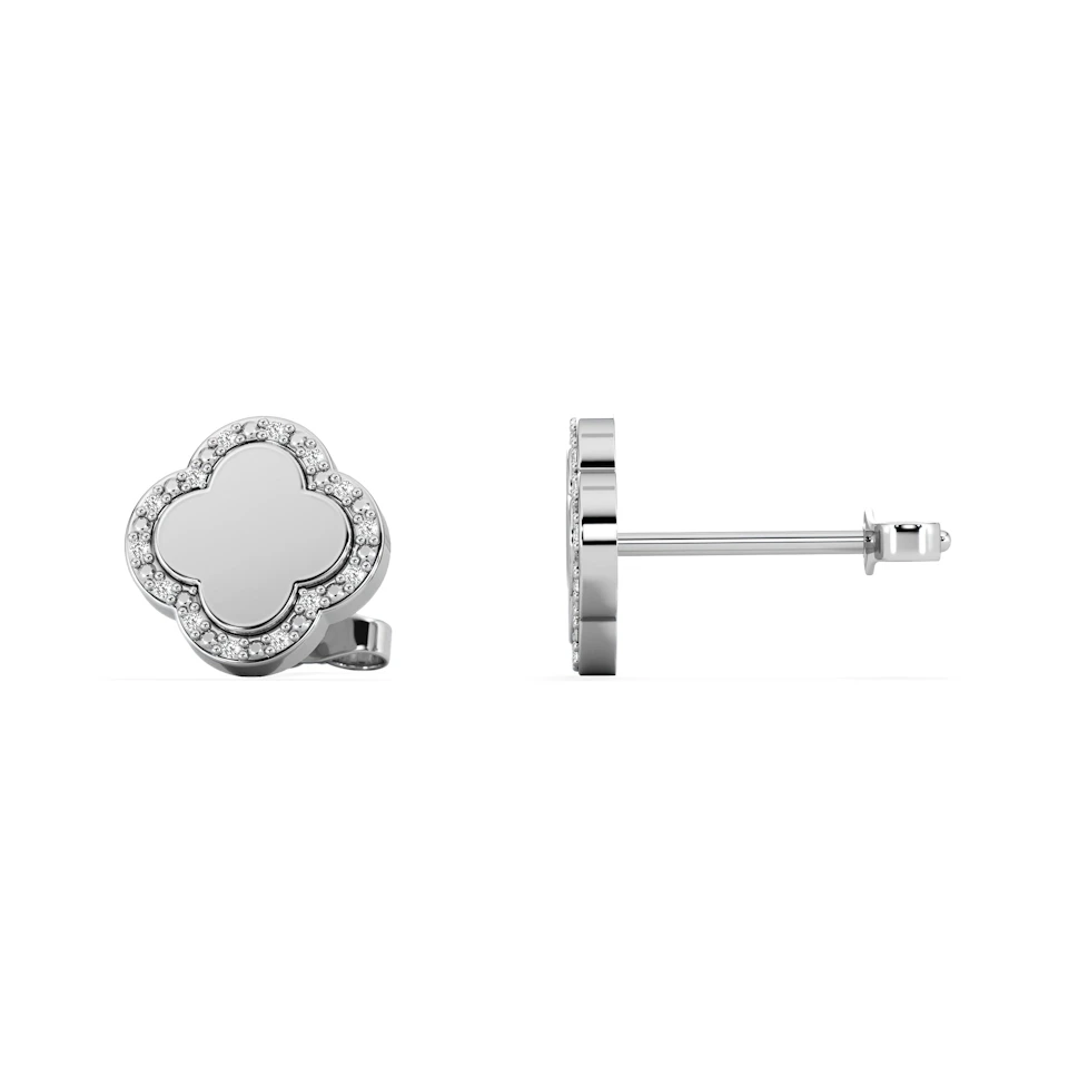 Florence 0.08ct Lab Diamond Halo Stud Earrings in Sterling Silver