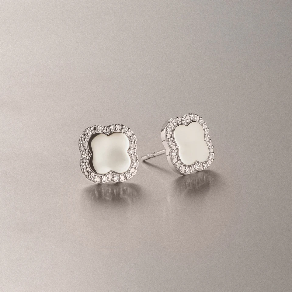 Florence 0.08ct Lab Diamond Halo Stud Earrings in Sterling Silver