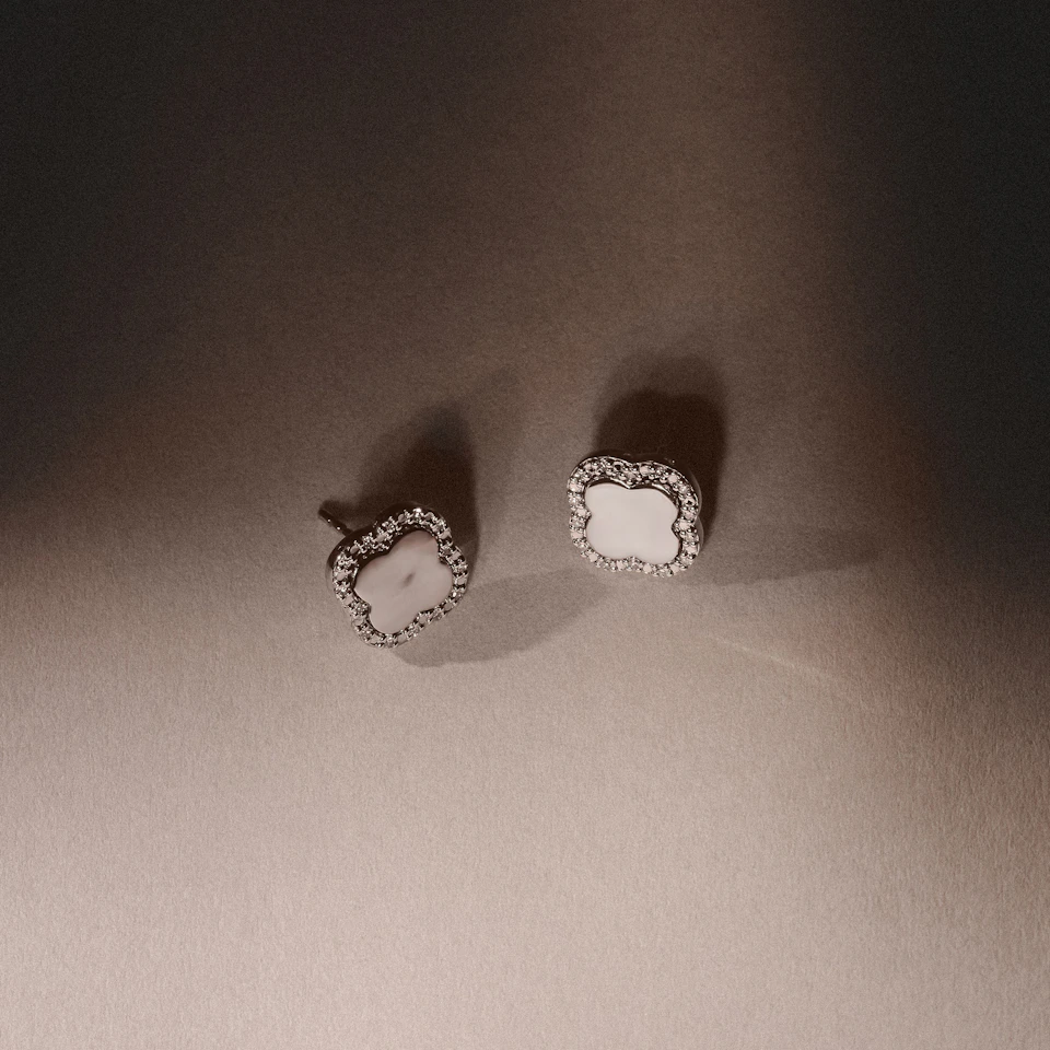 Florence 0.08ct Lab Diamond Halo Stud Earrings in Sterling Silver