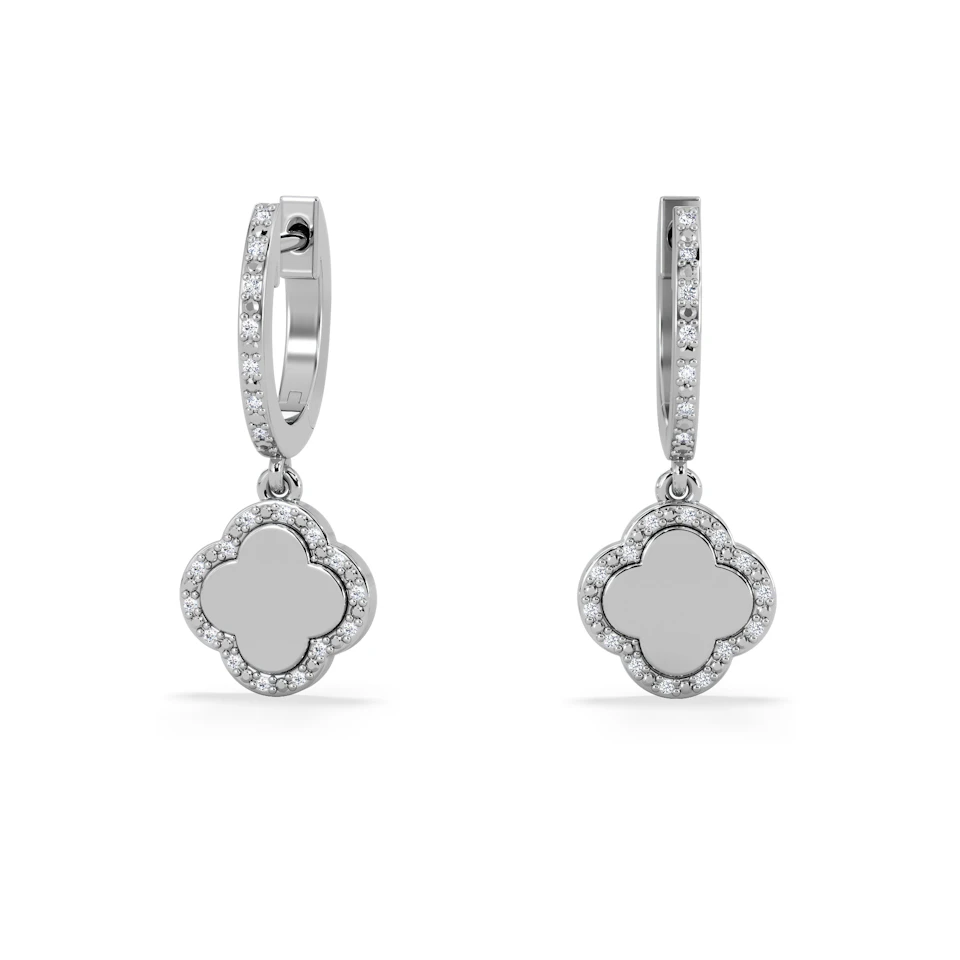 Florence 0.15ct Lab Diamond Halo Huggie Earrings in Sterling Silver
