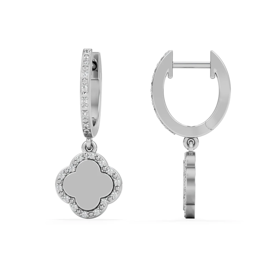 Florence 0.15ct Lab Diamond Halo Huggie Earrings in Sterling Silver
