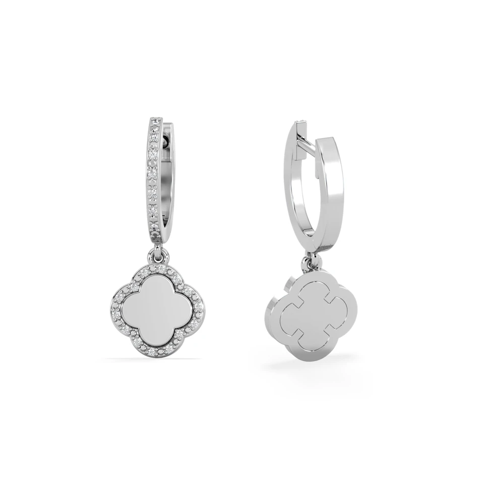 Florence 0.15ct Lab Diamond Halo Huggie Earrings in Sterling Silver