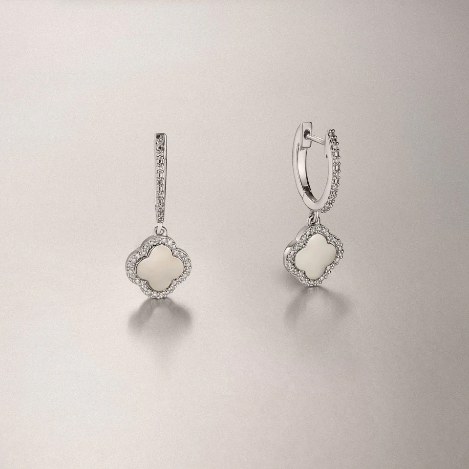 Florence 0.15ct Lab Diamond Halo Huggie Earrings in Sterling Silver