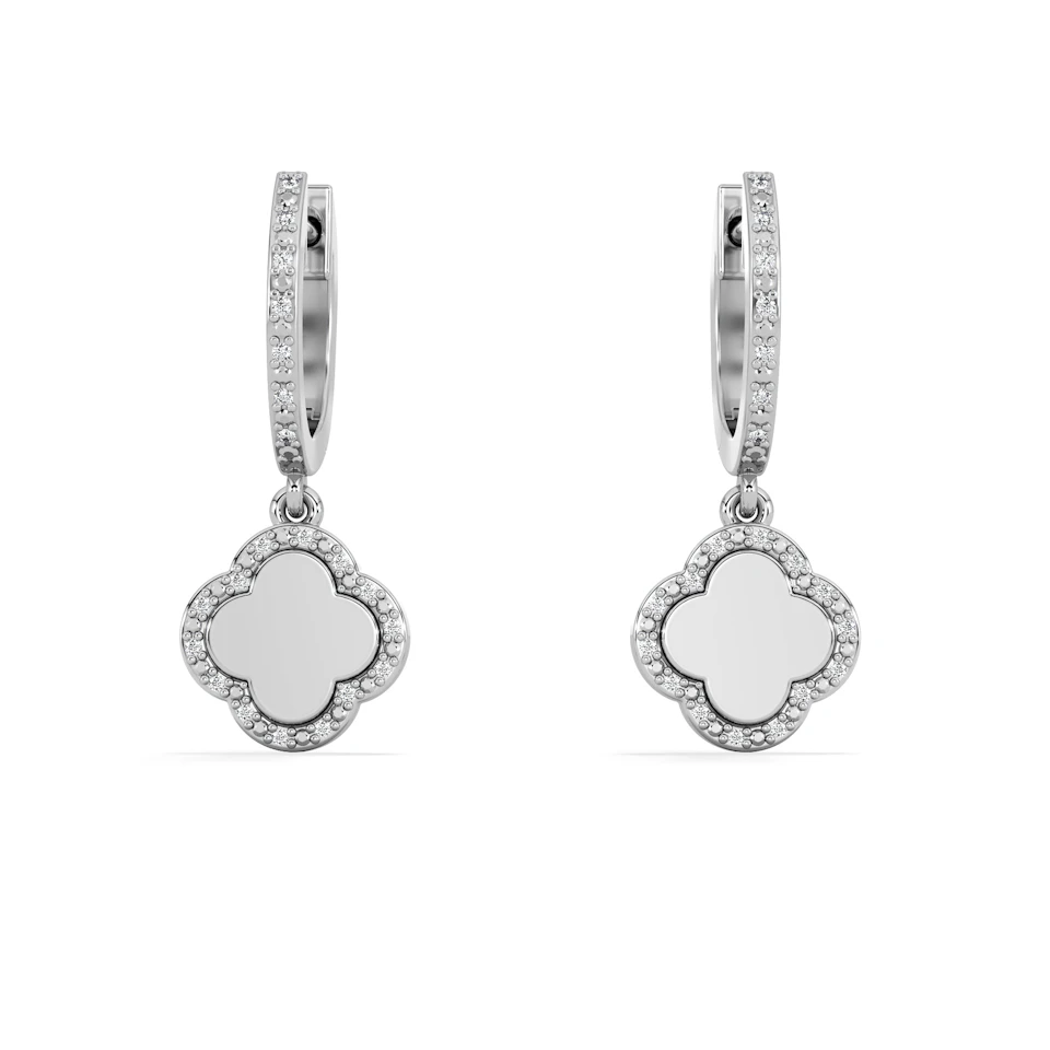 Florence 0.15ct Lab Diamond Halo Huggie Earrings in Sterling Silver