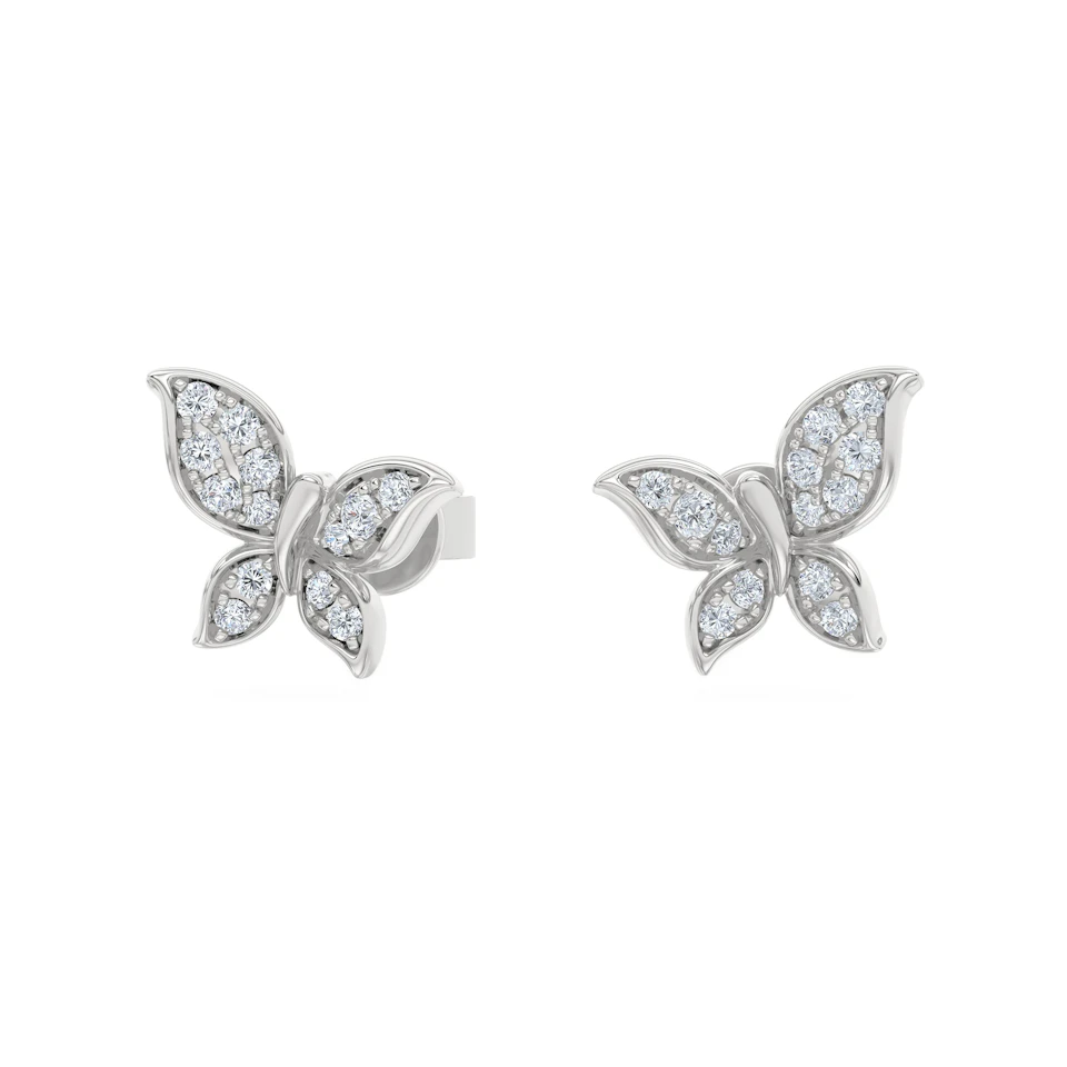 Papillon 0.15ct Lab Diamond Stud Earrings in Sterling Silver