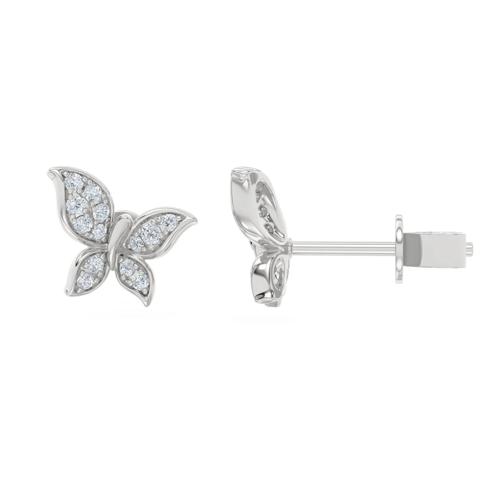 Papillon 0.15ct Lab Diamond Stud Earrings in Sterling Silver