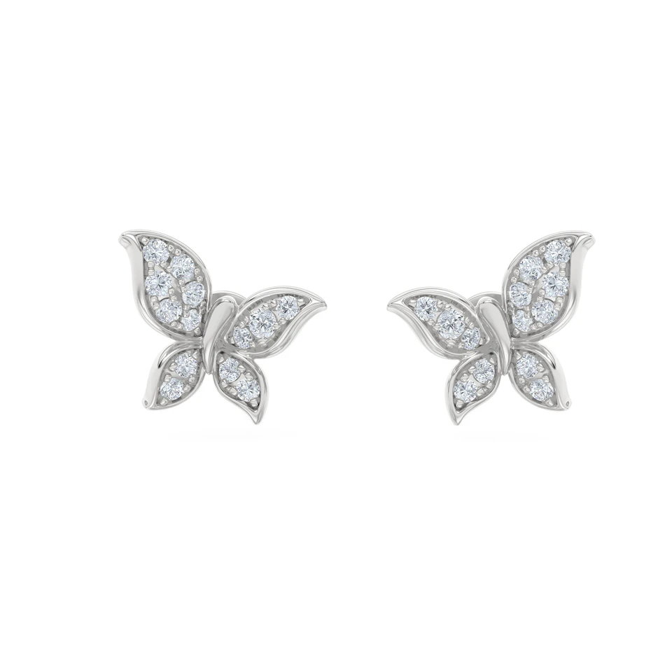 Papillon 0.15ct Lab Diamond Stud Earrings in Sterling Silver