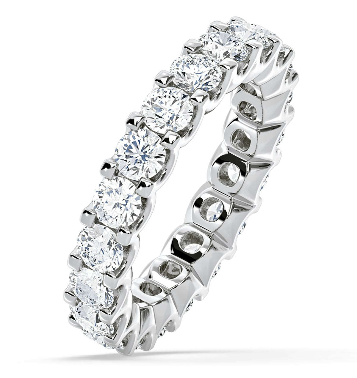 Chloe Lab Diamond Eternity Ring 18K White Gold Claw Set 3.00ct G/Vs