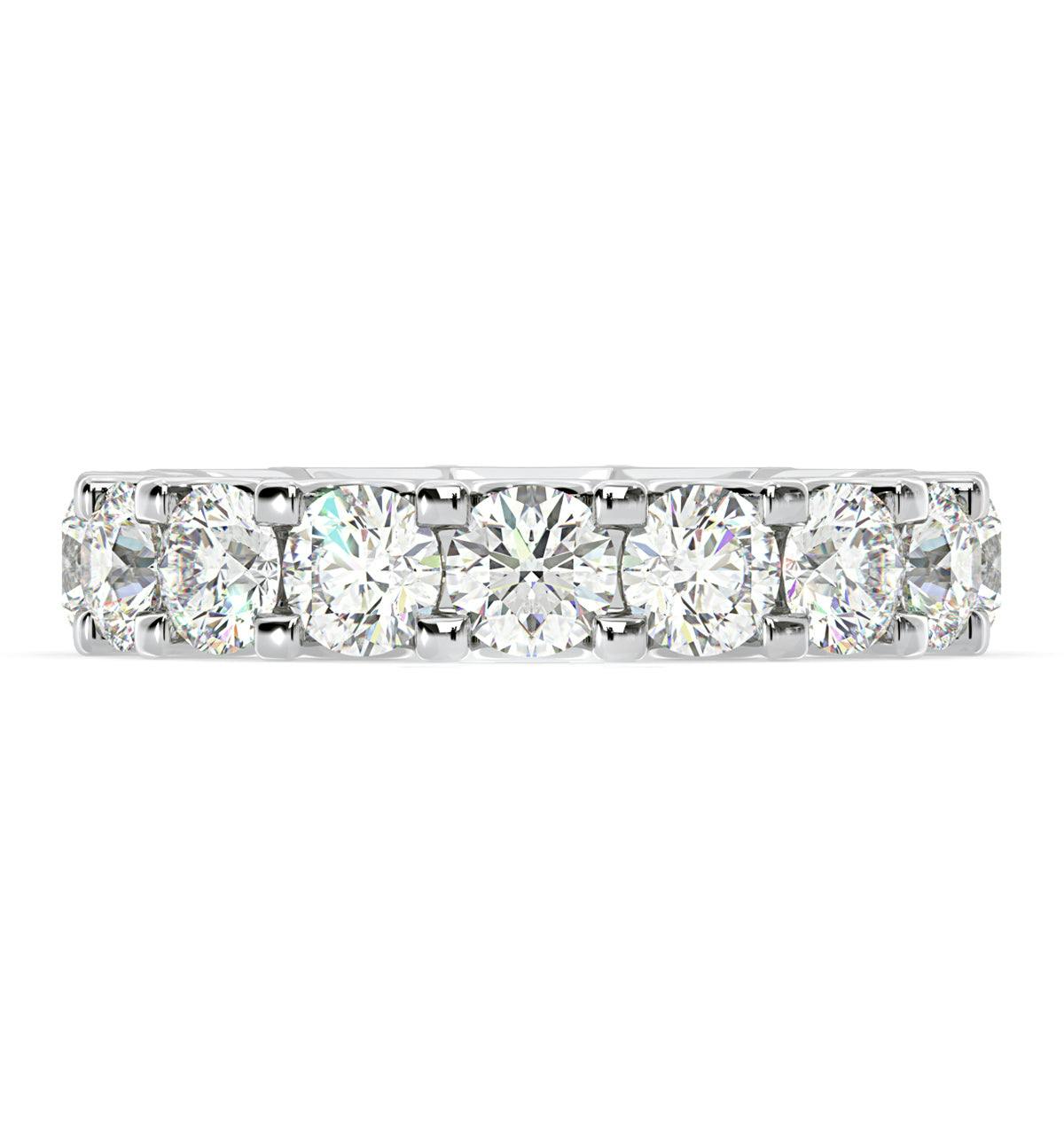 Chloe Lab Diamond Eternity Ring 18K White Gold Claw Set 5.00ct G/Vs