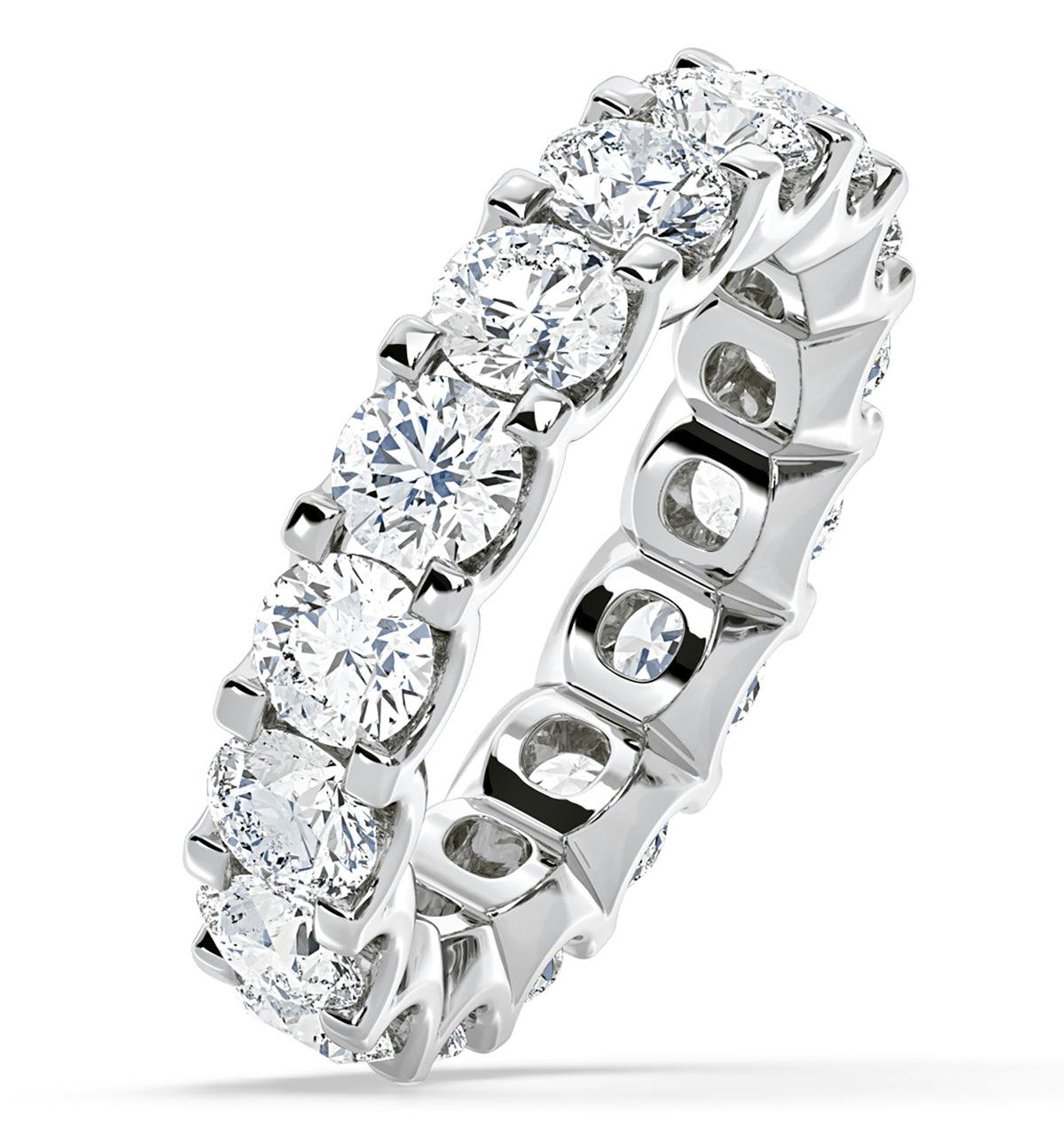 Chloe Lab Diamond Eternity Ring 18K White Gold Claw Set 5.00ct G/Vs