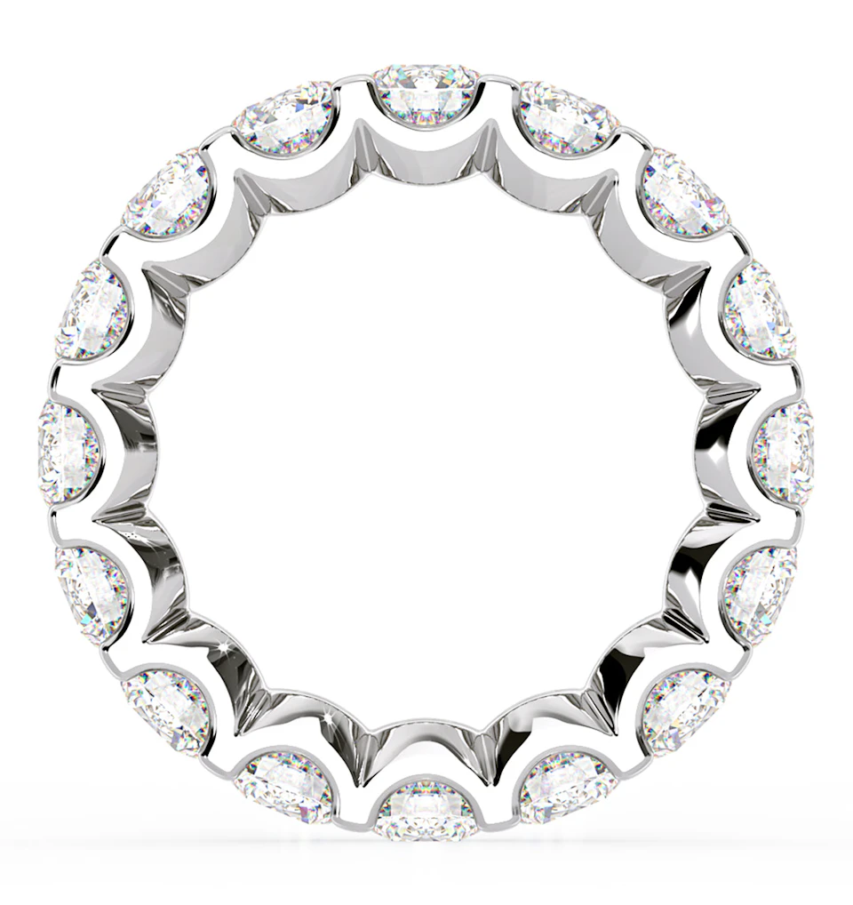 Chloe Lab Diamond Eternity Ring Platinum Claw Set 5.00ct G/Vs