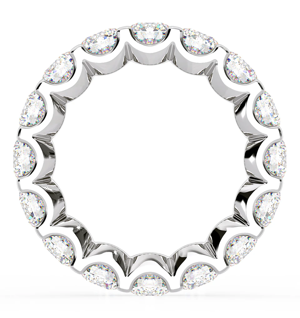 Chloe Lab Diamond Eternity Ring 18K White Gold Claw Set 5.00ct G/Vs