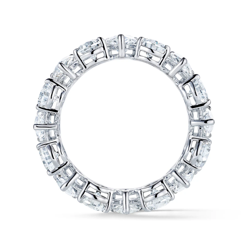 LUXE 5.00ct Lab Diamond Chloe Eternity Ring with IGI Certified Pear-Cut Diamonds in 18K White Gold