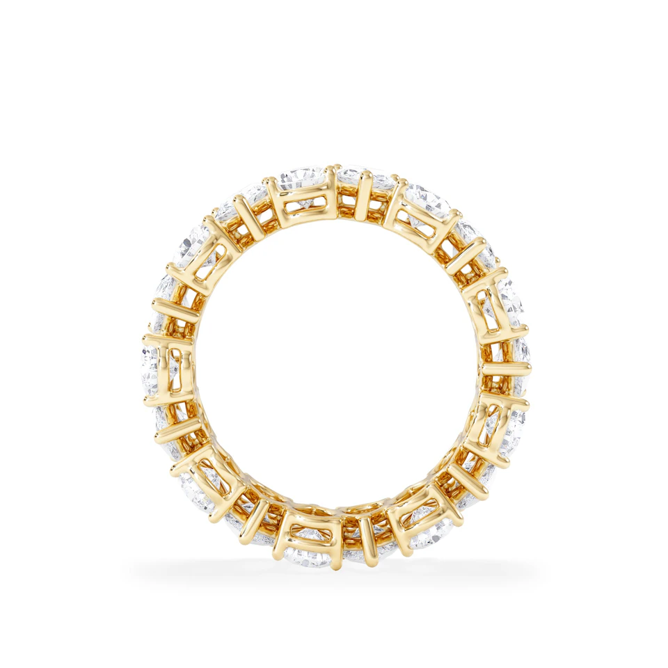LUXE 5.00ct Lab Diamond Eternity Ring with IGI Certified Pear-Cut Diamonds in 18K Yellow Gold