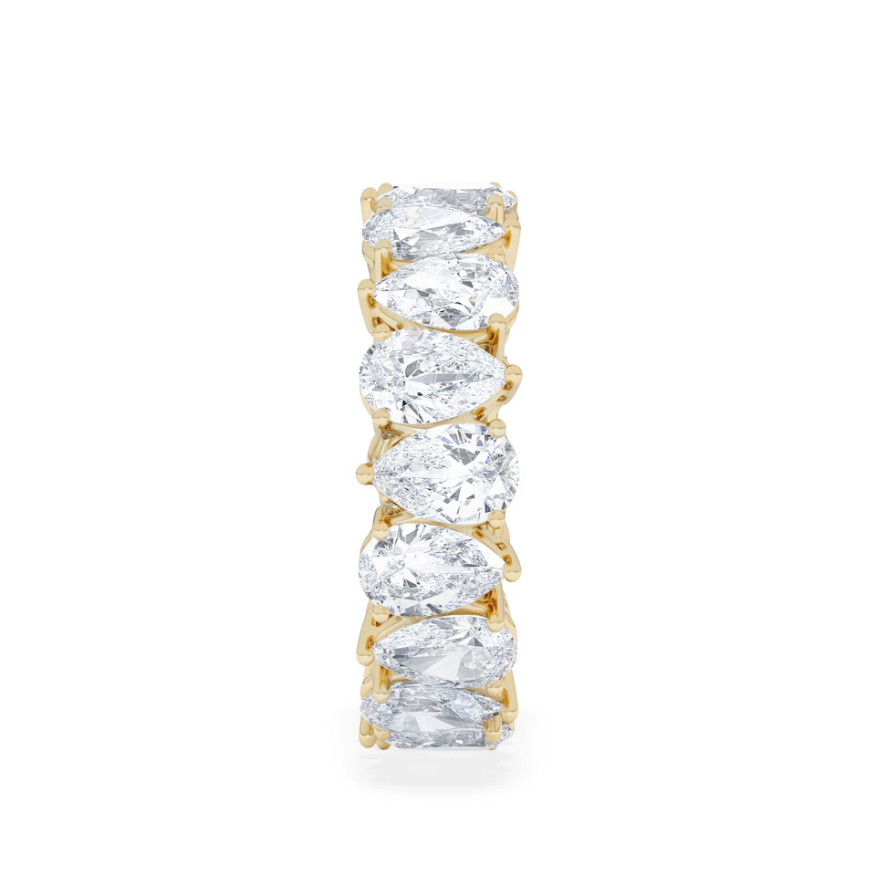 LUXE 5.00ct Lab Diamond Eternity Ring with IGI Certified Pear-Cut Diamonds in 18K Yellow Gold