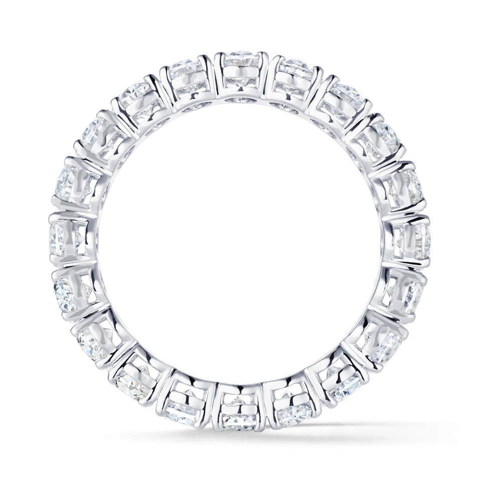 LUXE 4.00ct Lab Diamond Chloe Eternity Ring with IGI Certified Oval-Cut Diamonds in 18K White Gold