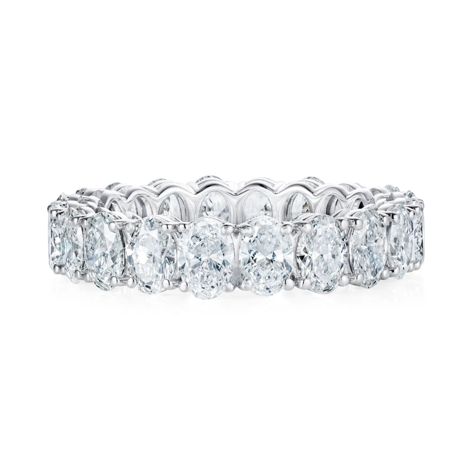LUXE 4.00ct Lab Diamond Chloe Eternity Ring with IGI Certified Oval-Cut Diamonds in 18K White Gold
