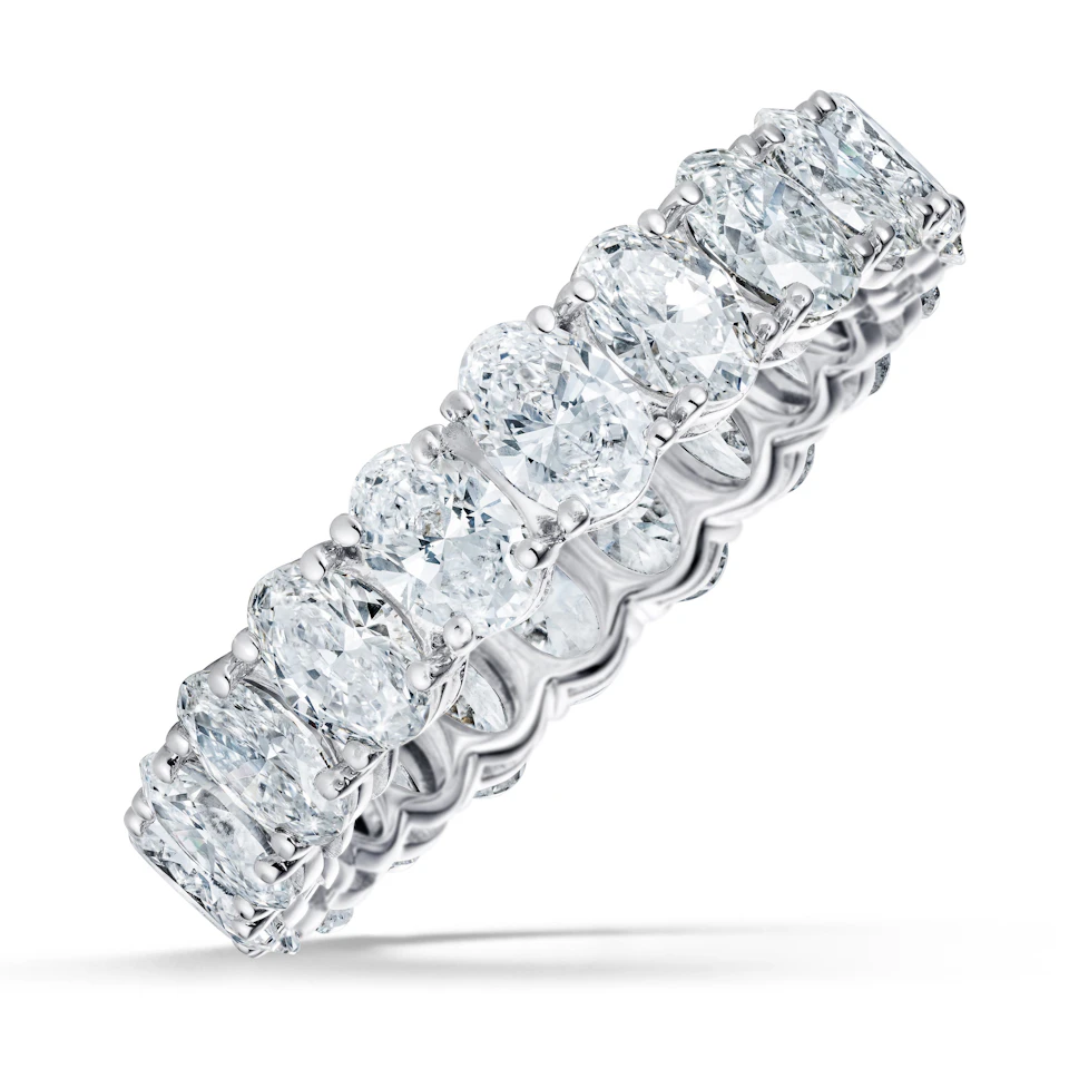 LUXE 4.00ct Lab Diamond Chloe Eternity Ring with IGI Certified Oval-Cut Diamonds in 18K White Gold