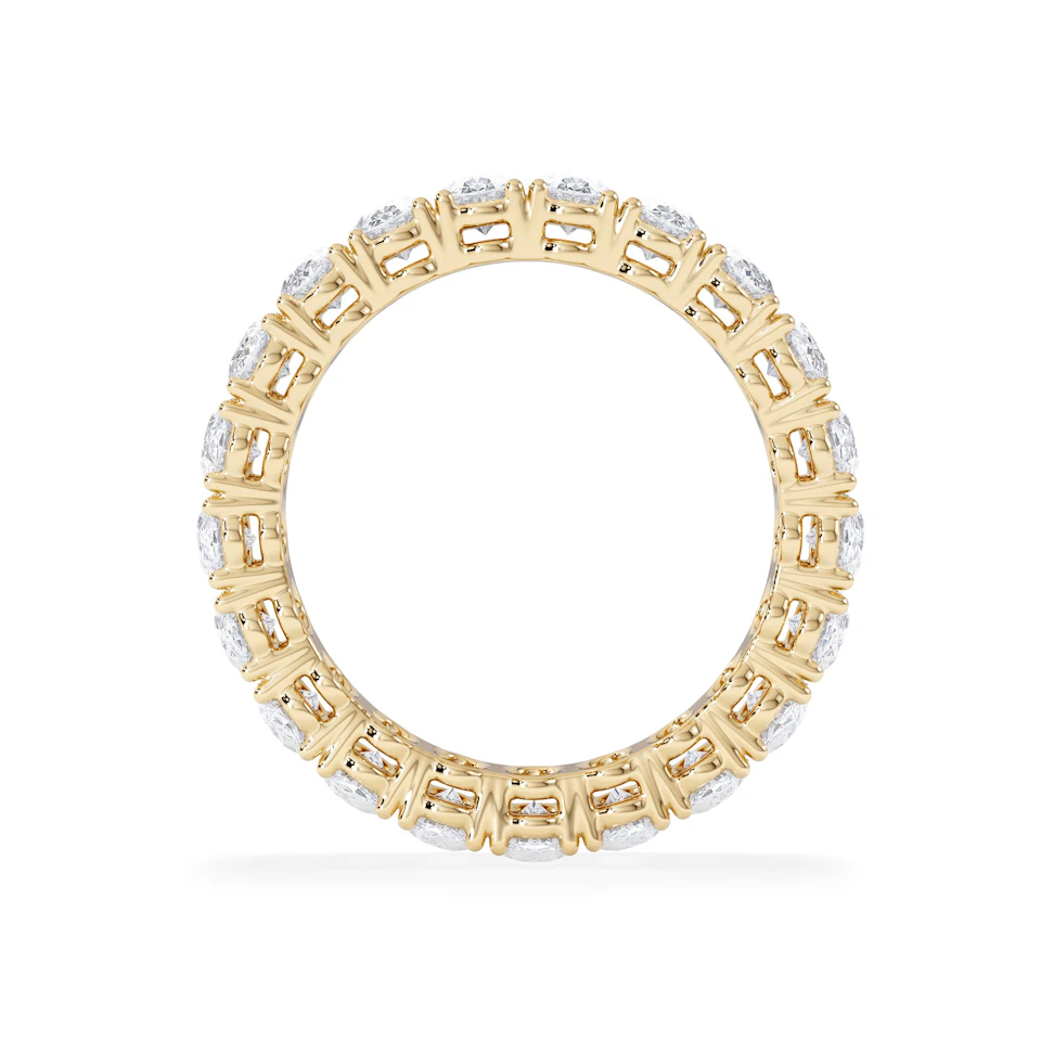 LUXE 4.00ct Lab Diamond Eternity Ring with IGI Certified Oval-Cut Diamonds in 18K Yellow Gold