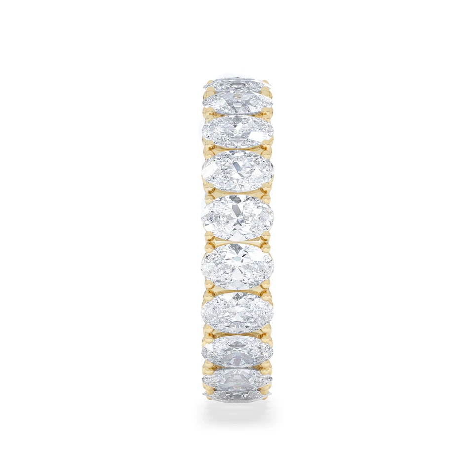 LUXE 4.00ct Lab Diamond Eternity Ring with IGI Certified Oval-Cut Diamonds in 18K Yellow Gold