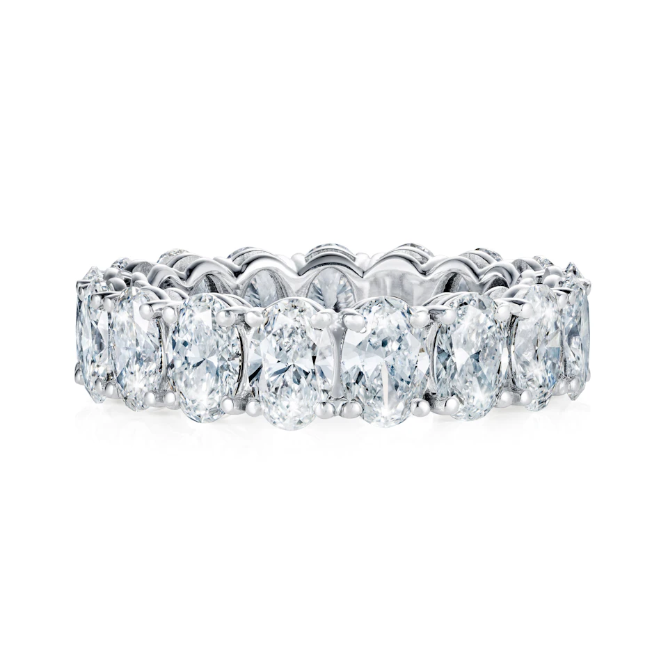 LUXE 5.00ct Lab Diamond Chloe Eternity Ring with IGI Certified Oval-Cut Diamonds in 18K White Gold